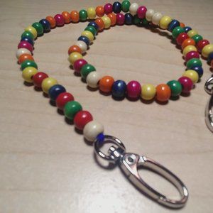 New Handmade Wood Beaded Facemask Lanyard